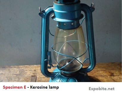 Diagram of Specimen E - Kerosine lamp